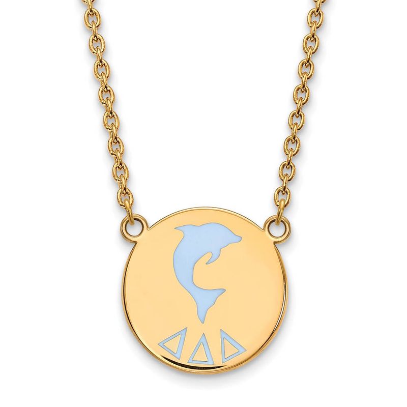 14k Plated Silver Delta Delta Delta Large Enamel Necklace